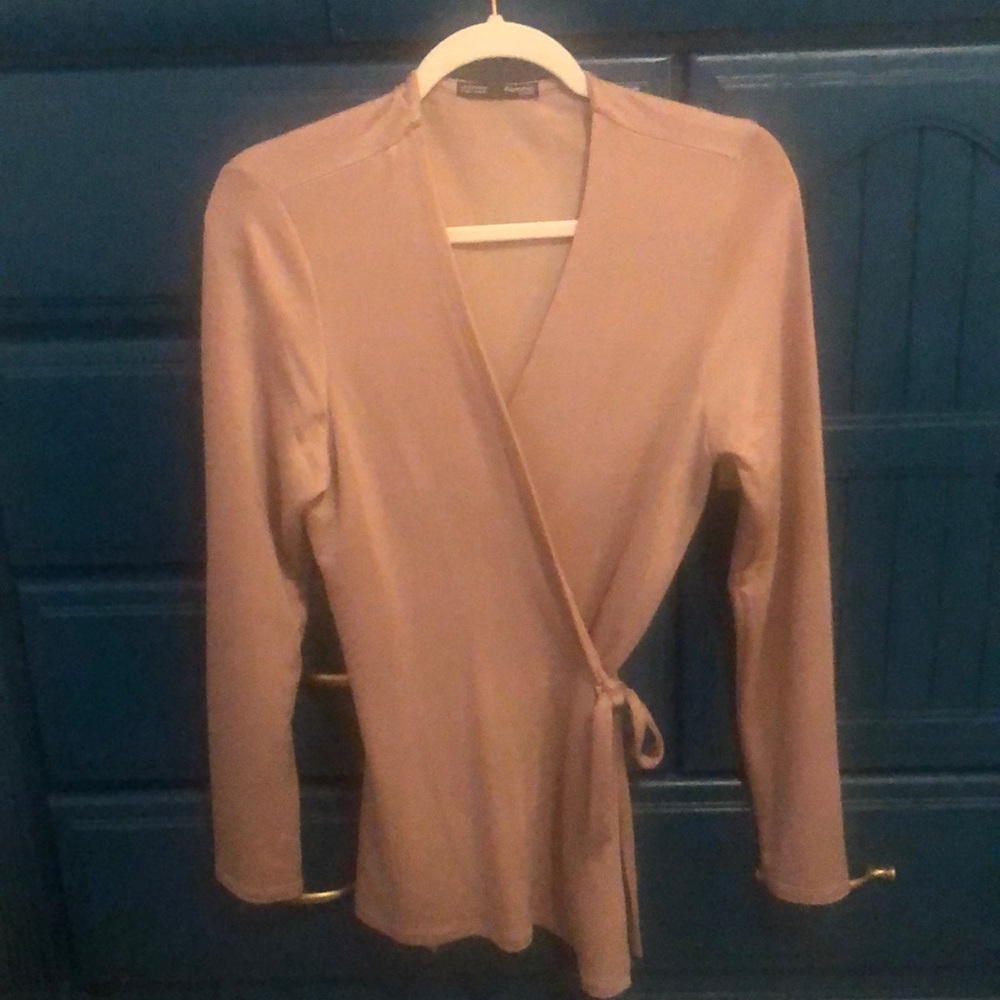 Wrap around light weight blouse.